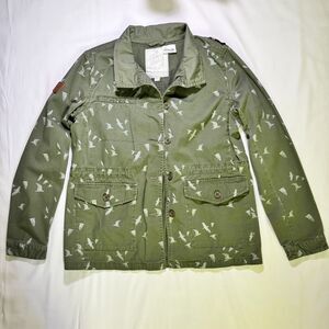 Beautiful Printed Utility Jacket With Pockets and Drawstring Women's Size Medium